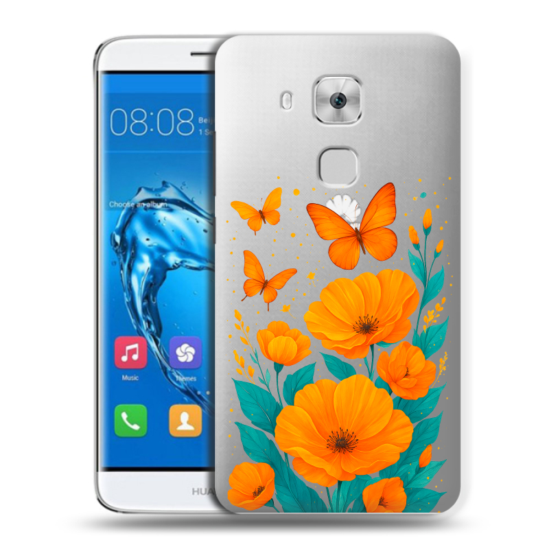 Пластиковый чехол на Huawei Nova Plus с принтом цветы бабочки Пластиковый чехол на Huawei Nova Plus с принтом цветы бабочки