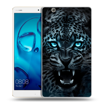 Силиконовый чехол на планшета Huawei MediaPad M3 с принтом Темный леопард Силиконовый чехол на планшета Huawei MediaPad M3 с принтом Темный леопард