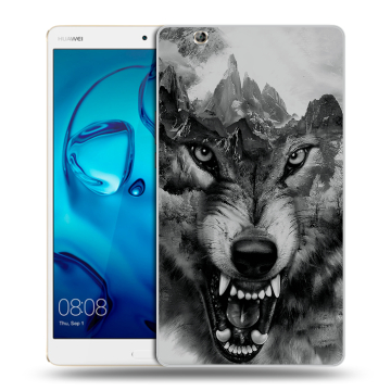 Силиконовый чехол на планшета Huawei MediaPad M3 с принтом Волк Силиконовый чехол на планшета Huawei MediaPad M3 с принтом Волк