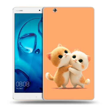 Силиконовый чехол на планшета Huawei MediaPad M3 с принтом Милые котики Силиконовый чехол на планшета Huawei MediaPad M3 с принтом Милые котики