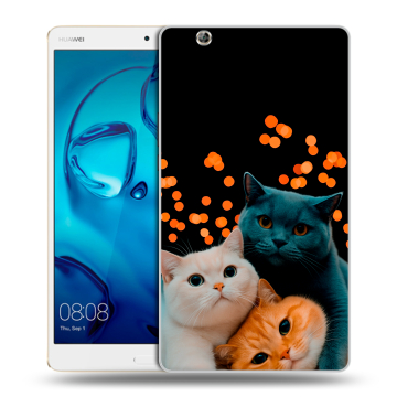 Силиконовый чехол на планшета Huawei MediaPad M3 с принтом Кошки Силиконовый чехол на планшета Huawei MediaPad M3 с принтом Кошки