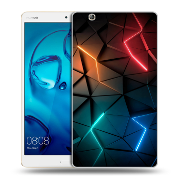 Силиконовый чехол на планшета Huawei MediaPad M3 с принтом Абстракция неон Силиконовый чехол на планшета Huawei MediaPad M3 с принтом Абстракция неон