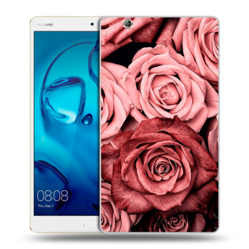 Силиконовый чехол на планшета Huawei MediaPad M3 с принтом Цветы розы Силиконовый чехол на планшета Huawei MediaPad M3 с принтом Цветы розы