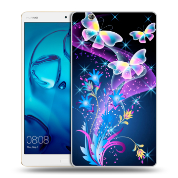 Силиконовый чехол на Huawei MediaPad M3 с принтом Бабочки