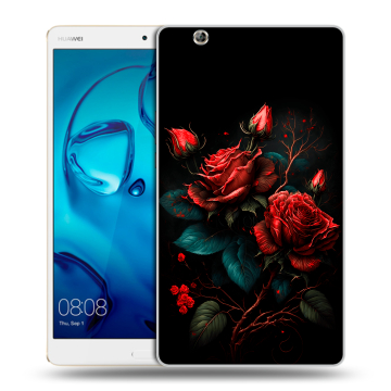 Силиконовый чехол на Huawei MediaPad M3 с принтом Розы красные