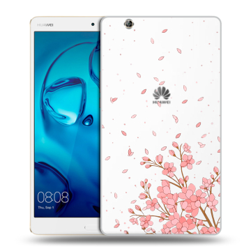 Силиконовый чехол на Huawei MediaPad M3 с принтом Ветка сакуры