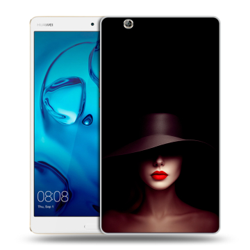 Силиконовый чехол на Huawei MediaPad M3 с принтом Девушка в шляпе