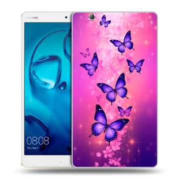 Силиконовый чехол на Huawei MediaPad M3 с принтом Бабочки