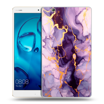 Силиконовый чехол на Huawei MediaPad M3 с принтом Мрамор