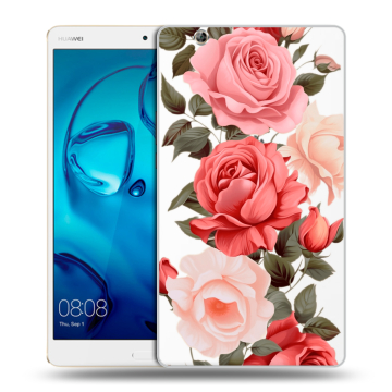 Силиконовый чехол на Huawei MediaPad M3 с принтом Розы