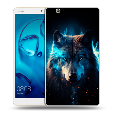 Силиконовый чехол на Huawei MediaPad M3 с принтом Волк ночной