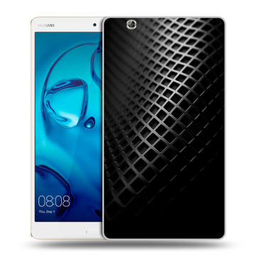 Силиконовый чехол на Huawei MediaPad M3 с принтом Текстура металла