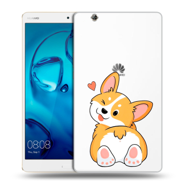 Силиконовый чехол на Huawei MediaPad M3 с принтом Корги