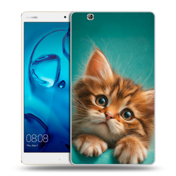 Силиконовый чехол на Huawei MediaPad M3 с принтом котенок