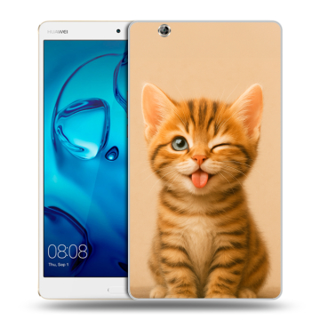 Силиконовый чехол на Huawei MediaPad M3 с принтом котенок