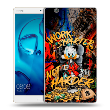 Силиконовый чехол на Huawei MediaPad M3 с принтом Дональд Дак Деньги
