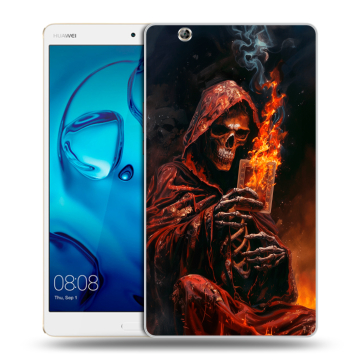 Силиконовый чехол на Huawei MediaPad M3 с принтом Скелет и карты