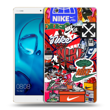 Силиконовый чехол на Huawei MediaPad M3 с принтом Найк Nike яркий