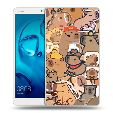 Силиконовый чехол на Huawei MediaPad M3 с принтом капибара