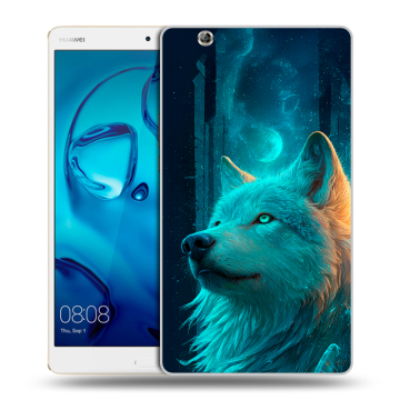 Силиконовый чехол на Huawei MediaPad M3 с принтом бабочки саккура