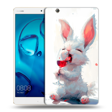 Силиконовый чехол на Huawei MediaPad M3 с принтом кролик зайчик