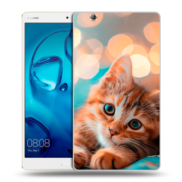 Силиконовый чехол на Huawei MediaPad M3 с принтом котик