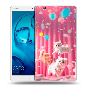 Силиконовый чехол на Huawei MediaPad M3 с принтом милые котики Силиконовый чехол на Huawei MediaPad M3 с принтом милые котики