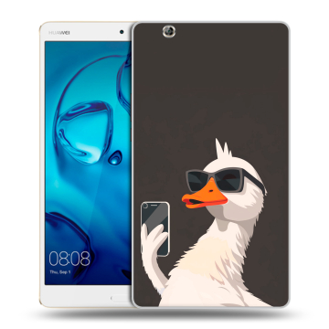 Силиконовый чехол на Huawei MediaPad M3 с принтом утка в очках