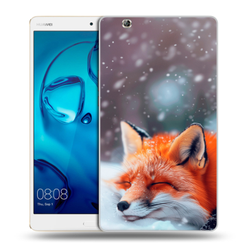 Силиконовый чехол на Huawei MediaPad M3 с принтом лиса