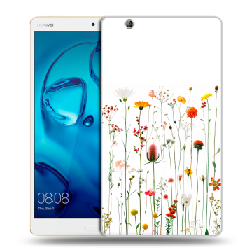 Силиконовый чехол на Huawei MediaPad M3 с принтом цветы