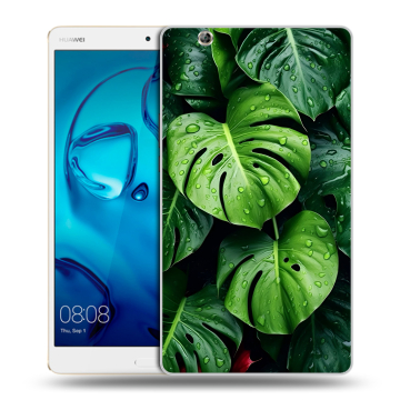 Силиконовый чехол на Huawei MediaPad M3 с принтом Листья