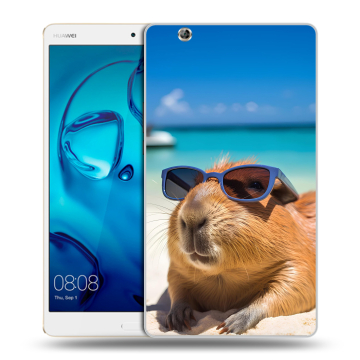 Силиконовый чехол на Huawei MediaPad M3 с принтом Капибара