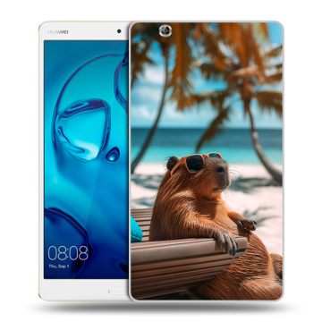 Силиконовый чехол на Huawei MediaPad M3 с принтом Капибара