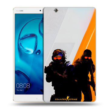 Силиконовый чехол на Huawei MediaPad M3 с принтом Контер страйк Counter strike