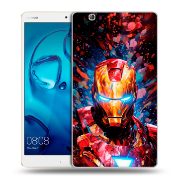 Силиконовый чехол на Huawei MediaPad M3 с принтом Железный человек Ironman