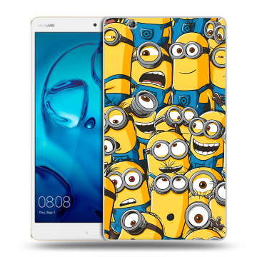 Силиконовый чехол на Huawei MediaPad M3 с принтом Миньоны