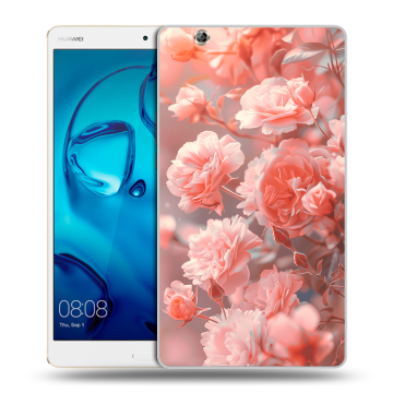 Силиконовый чехол на Huawei MediaPad M3 с принтом Розы цветы