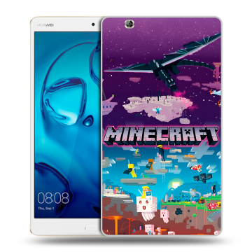 Силиконовый чехол на Huawei MediaPad M3 с принтом Майнкрафт Minecraft