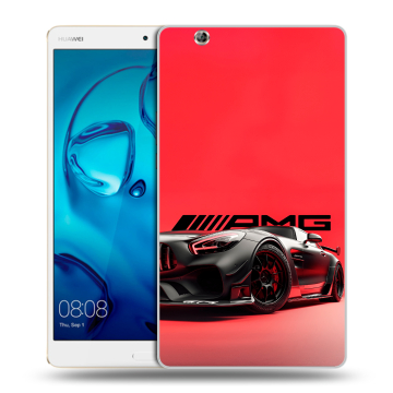 Силиконовый чехол на Huawei MediaPad M3 с принтом Мерседес Mercedes AMG
