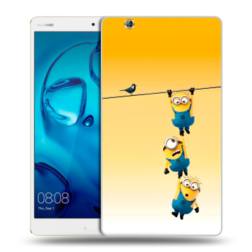 Силиконовый чехол на Huawei MediaPad M3 с принтом Миньоны