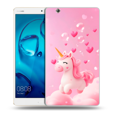 Силиконовый чехол на Huawei MediaPad M3 с принтом Единорог