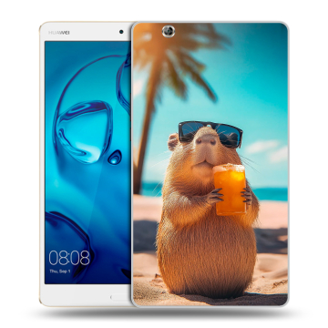 Силиконовый чехол на Huawei MediaPad M3 с принтом Капибара
