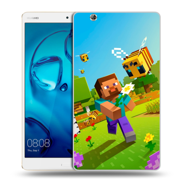 Силиконовый чехол на Huawei MediaPad M3 с принтом Майнкрафт Minecraft