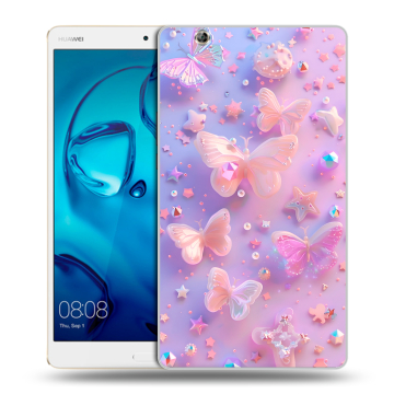 Силиконовый чехол на Huawei MediaPad M3 с принтом Бабочки