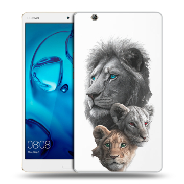 Силиконовый чехол на Huawei MediaPad M3 с принтом Львы