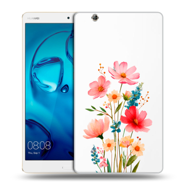 Силиконовый чехол на Huawei MediaPad M3 с принтом Цветы