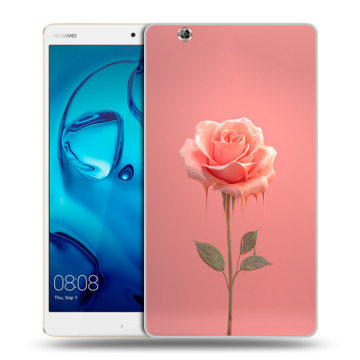 Силиконовый чехол на Huawei MediaPad M3 с принтом Розовая роза