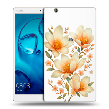 Силиконовый чехол на Huawei MediaPad M3 с принтом Цветы