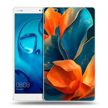 Силиконовый чехол на Huawei MediaPad M3 с принтом Цветы