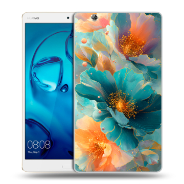 Силиконовый чехол на Huawei MediaPad M3 с принтом Цветы